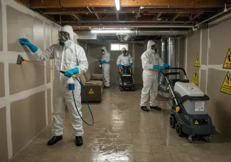 Basement Moisture Removal and Structural Drying process in Forney, TX